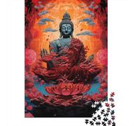 Meditating Buddha Art 1000 Piece Jigsaw Puzzle for Adults Paper Jigsaw Puzzle Set Lotus Serenity Mindfulness Family Relaxation Gift 52x38cm/1000pcs