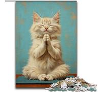 Meditating Cat 1000 Pieces Jigsaw Puzzle For Adults Teens, Fun Games Wall Decoration Unique Birthday And Xmas Gifts (50x75cm)