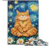 Meditating Cat Adult Jigsaws 1000 Pieces Difficult, Challenging Game And Family Play Parent-child Interaction (26x38cm)