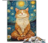 Meditating Cat Jigsaw Puzzles for Teenagers 1000 Jigsaws, Educational Family Game Suitable for Desktop Decoration (50x75cm)