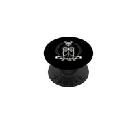 Meditating Cat Skeleton Yoga Pose Feline Bones PopSockets Adhesive PopGrip