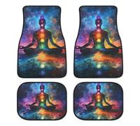 Meditating Cosmic Psychedelic Fashion Car Floor Mats Set of 4 Waterproof Non-Slip Carpet Accessories