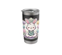 Meditating Easter Bunny Yoga Design Spring Eggs Stainless Steel Insulated Tumbler