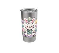Meditating Easter Bunny Yoga Design Spring Eggs Stainless Steel Insulated Tumbler