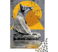 Meditating Fox in Kimono 1000 Pieces Puzzle, Animal Jigsaw Puzzle for Adults, Gift for Nature And Puzzle Lovers, 70x50cm/1000pcs