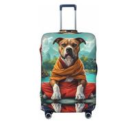 Meditating French Bulldog Travel Luggage Covers - Elasticity Suitcase Covers Protector for Luggage 18-32 Inch