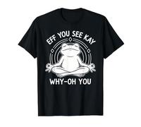 Meditating Frog Eff You See Kay Zen Toad Value Graphic T-Shirt, Men, Black, L