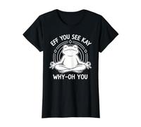Meditating Frog Eff You See Kay Zen Toad Value Graphic T-Shirt, Women, Black, XL