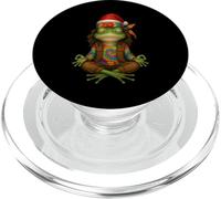 Meditating Frog Hippie Santa Toad Christmas Tie Dye PopSockets PopGrip for MagSafe