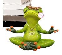 Meditating Frog Statue - Resin Frog Statue Decoration,Resin Zen Frog Figurine, Garden Yoga Frog Decor Statues for Windowsill, Shelf, Table