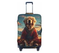 Meditating Golden Retriever Travel Luggage Covers - Elasticity Suitcase Covers Protector for Luggage 18-32 Inch