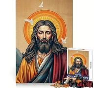 Meditating Jesus Christ Icon Jigsaw Puzzles for Adults 1000 Pieces Strong Logic Clear Color Fun Challenge Festive Gift (38x26cm)