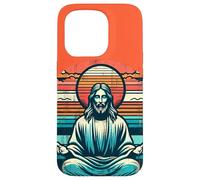 Meditating Jesus Vintage Inspiring Empowering Spirituality Case for iPhone 15 Pro