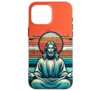 Meditating Jesus Vintage Inspiring Empowering Spirituality Case for iPhone 16 Pro Max