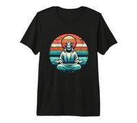Meditating Jesus Vintage Inspiring Empowering Spirituality Premium T-Shirt