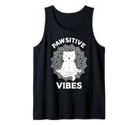 Meditating Kitty Cat Mandala Pawsitive Vibes Cat Moms & Dads Tank Top