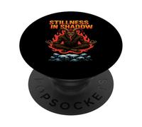 Meditating Krampus Stillness in Shadow PopSockets Adhesive PopGrip