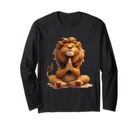 Meditating Lion Zen Peaceful Calm Vibes Long Sleeve T-Shirt