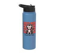 Meditating Monkey Encouragement, Beginner Yoga Mediate Chimp Stainless Steel Insulated Water Bottle