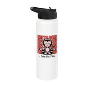 Meditating Monkey Encouragement, Beginner Yoga Mediate Chimp Stainless Steel Insulated Water Bottle
