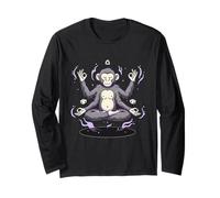 Meditating Monkey Four Arms Yoga Zen Funny Long Sleeve T-Shirt
