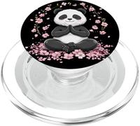 Meditating Panda with Cherry Blossoms. Cute Zen Mindfulness PopSockets PopGrip for MagSafe