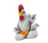 Meditating Rooster Statue Artistic Meditations Room Decors Resins Desktop Sculpture Unique Women And Friend Rooster Figurine Garden Statue