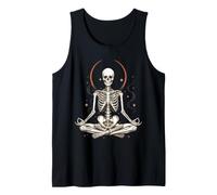 Meditating Skeleton Lotus Pose Celestial Halloween Anatomy Tank Top