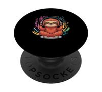 Meditating Sloth Listening To Relaxing Music PopSockets Adhesive PopGrip