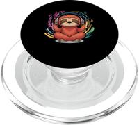 Meditating Sloth Listening To Relaxing Music PopSockets PopGrip for MagSafe