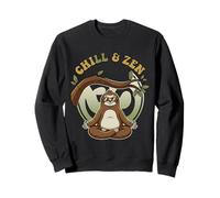 Meditating Sloth Zen Yoga Retro 70s Cartoon Sweatshirt