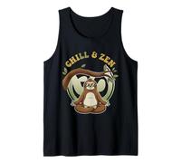 Meditating Sloth Zen Yoga Retro 70s Cartoon Tank Top