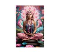 Meditating Woman, Chakra, Watercolor, Abstract Painting, Yoga, Meditation, Spirituality, Zen - Yoga Meditation Art Poster Canvas Poster Wall Art Decor Print Picture Paintings for Living Room Bedroom D