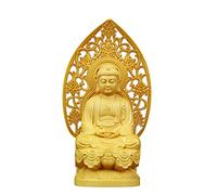 Meditating Wooden Buddha Statue - Home Decor Sitting Sculpture for Desktop Decoration, Zen Art Ornament, Handcrafted Craft for Tranquil Spaces