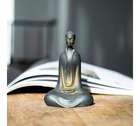 Meditating Zen Buddha Statue Figurine Sculpture,the Faceless God from India Cast Iron Tabletop Ornament Feng Shui Desk Table Yoga Decor(Size:C)
