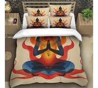 Meditation 3D Printing Duvet Covers Bedding Set The Buddha Microfiber Pillowcases Hidden Zipper for Kids Super King（260x220cm）