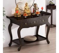 Meditation Altar Table - Buddhist Cabinet with Storage Pedestal Puja Table for Ancestral Buddha Shrine Relaxation & Prayer in Living Room Bedroom Office (55.1x12.9x39.3in)