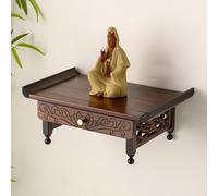 Meditation Altar Table, Buddhist Table with Drawer, Chinese-Style Cabinet for Home Shrines and Temples