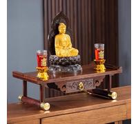 Meditation Altar Table for Buddha Statues, Spiritual Desktop Shrine with Drawers, Retro Churches Decor, Holds Portraits and Sacrifices, Home Buddhist Shelf