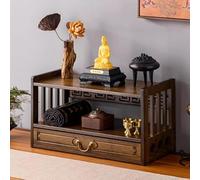 Meditation Altar Table with Drawer, Bamboo Table for Spiritual Practices, Ideal for Prayers, Divination, and Displaying Jars and Plants