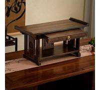 Meditation Altar Table with Pull-Out Shelf - Personal Shrine Stand for Prayer and Display of Buddha Statue and Sculptures