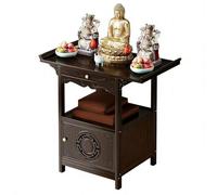 Meditation Altar Table with Storage, 3-Tier Bamboo Cabinet for Prayer, Spiritual Practice, Home Sanctuary, Ideal for Zen Spaces and Mindfulness Activities