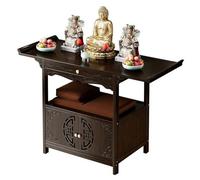 Meditation Altar Table with Storage, 3-Tier Bamboo Cabinet for Prayer, Spiritual Practice, Home Sanctuary, Ideal for Zen Spaces and Mindfulness Activities