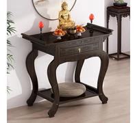 Meditation Altar Table with Storage Drawers, Pull-Out Storage Board, Ideal for Living Room, Bedroom, Office, and Bathroom