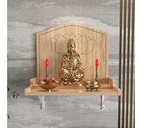 Meditation Altar Table Wooden Buddha Cabinet Wall-Mounted Carved Temple Display Rack