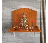 Meditation Altar Table Wooden Buddha Cabinet Wall-Mounted Carved Temple Display Rack
