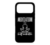 Meditation Beats Medication Positive Message Zen Yoga Design Case for iPhone 17 Pro Max