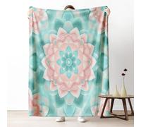Meditation Blankets for Couch, Bohemia Mandala Floral Fleece Blanket 60"x80" Warm Soft, Boho Hippie Throw Blankets for Bed Cozy Lightweight Bedding Blanket for Fall Spring Summer Winter