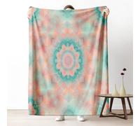Meditation Blankets for Couch, Boho Hippie Mandala Fleece Blanket 60"x80" Warm Soft, Oriental Bohemia Floral Throw Blankets for Bed Cozy Lightweight Blanket for Fall Spring Summer Winter