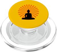 Meditation Buddha Retro Present Moment Yoga Meditate PopSockets PopGrip for MagSafe